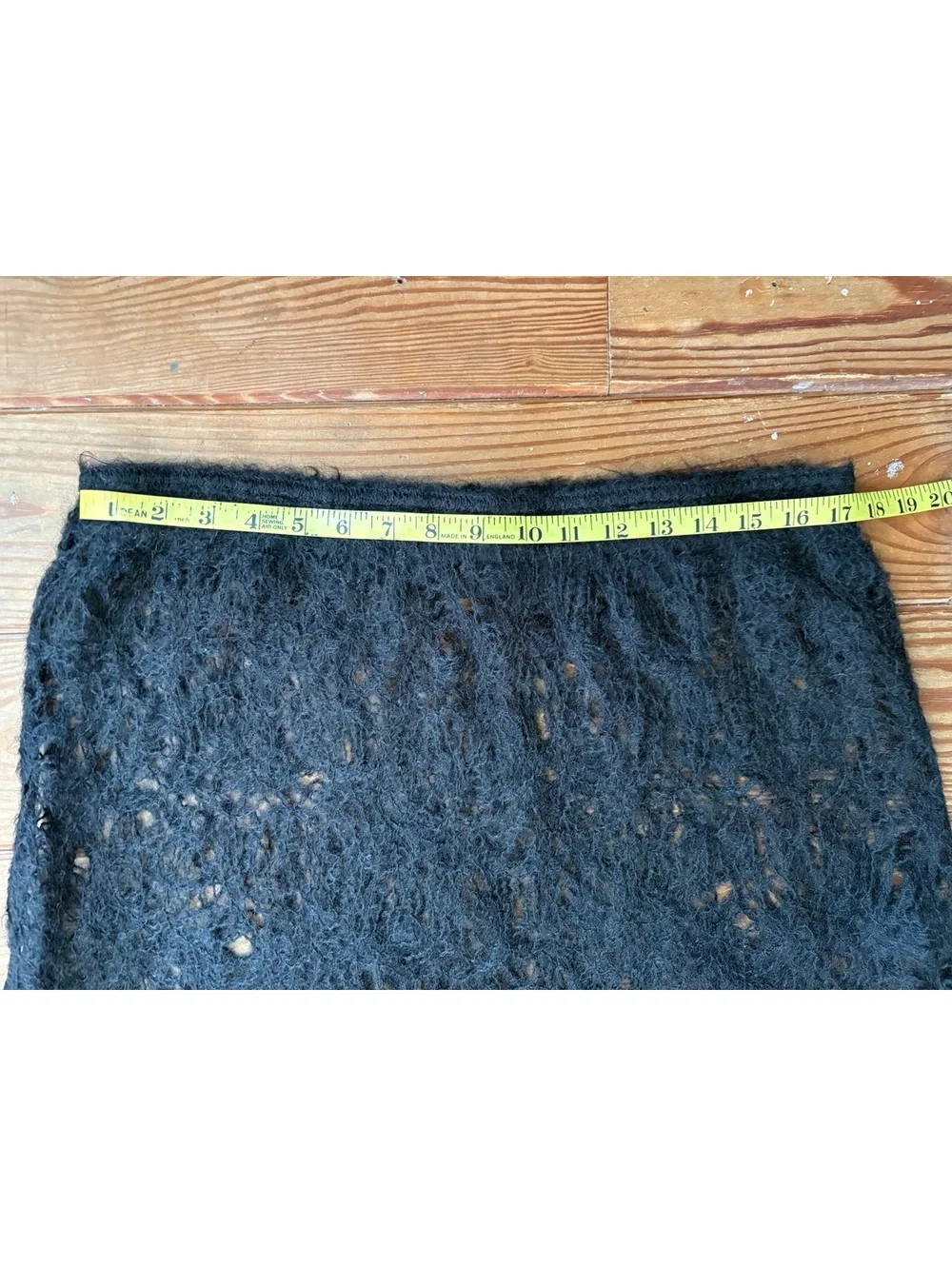 COS Black Open Knit Fuzzy Midi Skirt Size Large - Picture 2 of 6